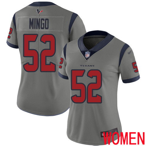 Houston Texans Limited Gray Women Barkevious Mingo Jersey NFL Football #52 Inverted Legend